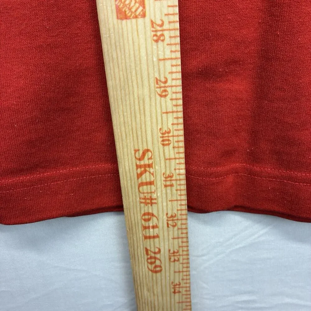 Vintage Adidas Men’s XL Red V-Neck T-Shirt Embroidered Logo Side Stripe Tee